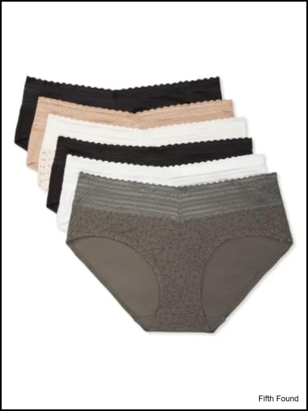 Warner's Dig-Free Comfort Waist Lace Hipster Panties 6-Pack